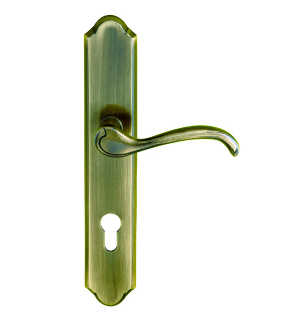 Satin Brass Door Lock Door Handle Without Body Lock And Cylinder 