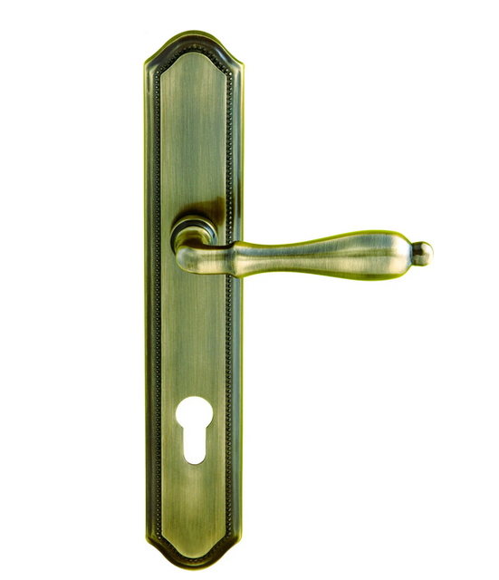 Antique Brushed Brass Door Lock Panel