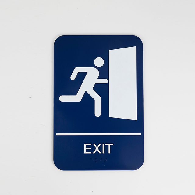 "Exit" Plastic Sign W/Braille