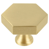 Solid Brass Hexagon Cabinet Knob – Modern Drawer Pull Handle