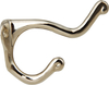 Dual Prong Polished Brass Coat And Hat Hook, Chrome Plated