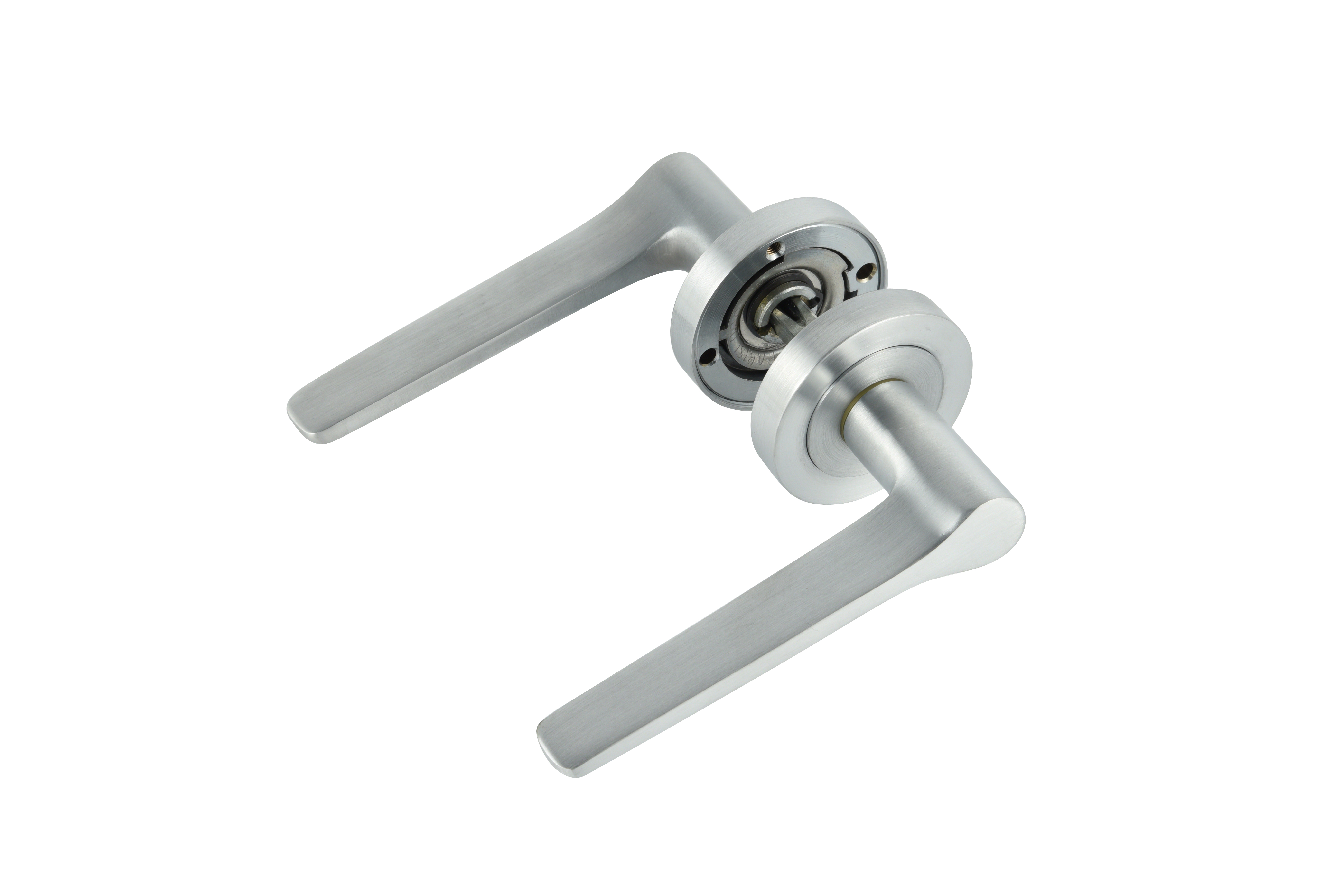 2023 New Design High Quality Straight Brass Door Handle With Satin Chrome