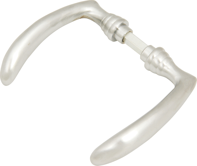Curved Brass Door Handle – Satin Chrome Finish Interior Lever for Wooden Or Bedroom Doors