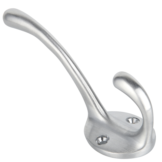 Modern Contemporary Hat & Coat Hook - Satin Chrome Plated