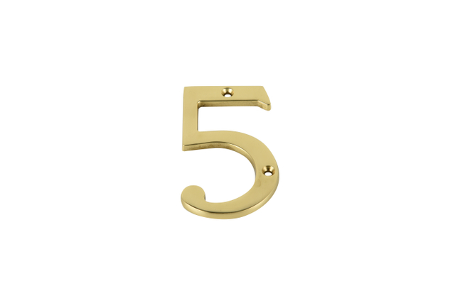 Solid Brass Die-casting House Number – Screw-Mounted Metal Address Numbers for Door, Wall, Or Mailbox
