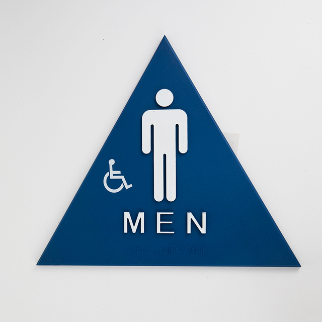 High Triangle ADA Men's/Handicap Restroom Sign with Braille