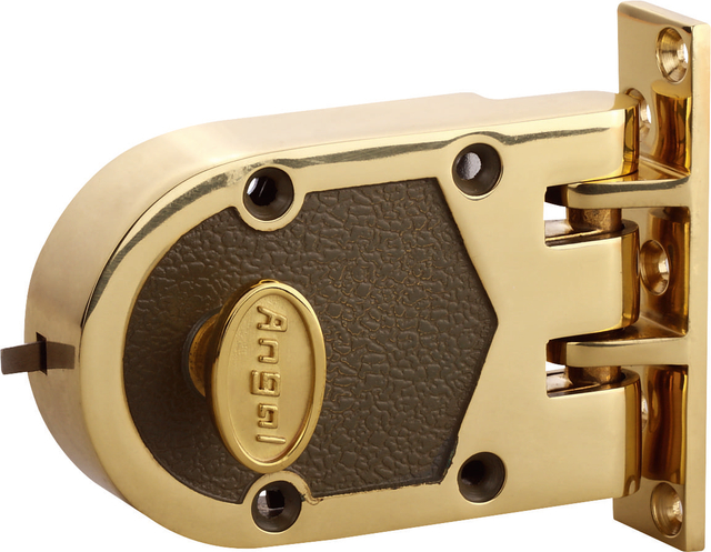 Jimmy Proof Rim Deadbolt Lock | Surface Mounted Brass Security Door Lock