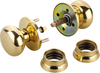 Classic Round Brass Door Knob Set with Decorative Rose for Interior Doors