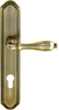 Brass Antique Door Lever Handle on Long Backplate with Keyhole