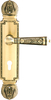 Classic Decorative Brass Door Lever Handle on Backplate with Vintage Design