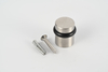 Cylinder Door Stop, Solid Brass & Stainless Steel Floor Mounted Door Stopper, Heavy Duty Door Holder with Rubber Bumper, Screws Included, 1.5" / 2" / 3" Height