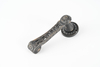 Solid Brass Door Lever Handle, Antique Bronze Ornate Door Handle with Floral Openwork & Beaded Rose, Classic European Style