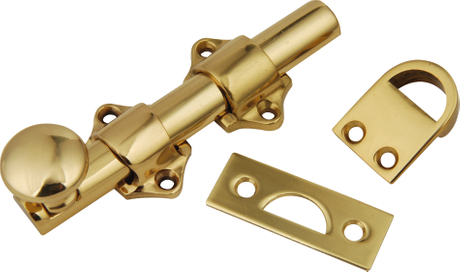 Solid Brass Barrel Bolt Door Latch with Round Knob – Heavy Duty Sliding Bolt Lock